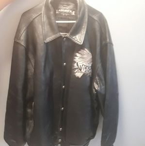 BLACK LEATHER AVIREX 3XL BOMBER JACKET VERY GOOD